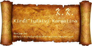 Királyfalvi Karmelina névjegykártya